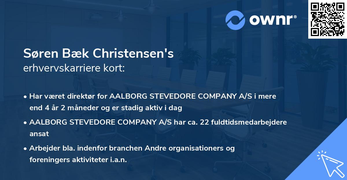 Søren Bæk Christensen's erhvervskarriere kort