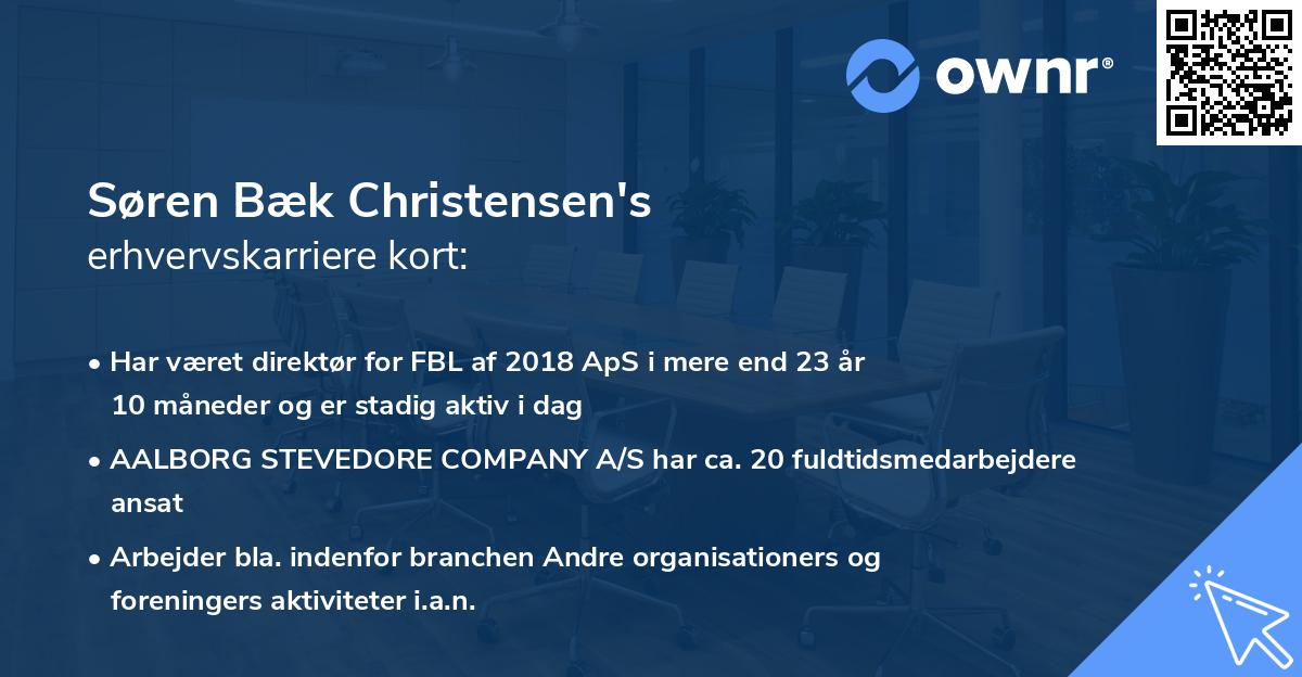 Søren Bæk Christensen's erhvervskarriere kort