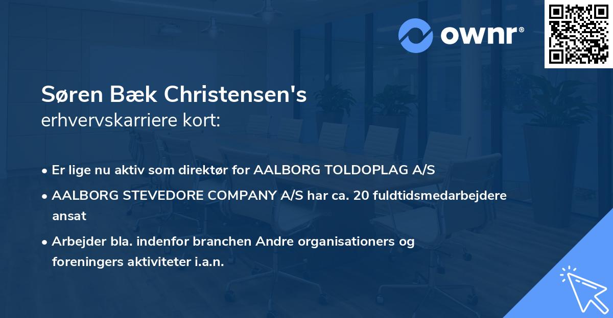 Søren Bæk Christensen's erhvervskarriere kort
