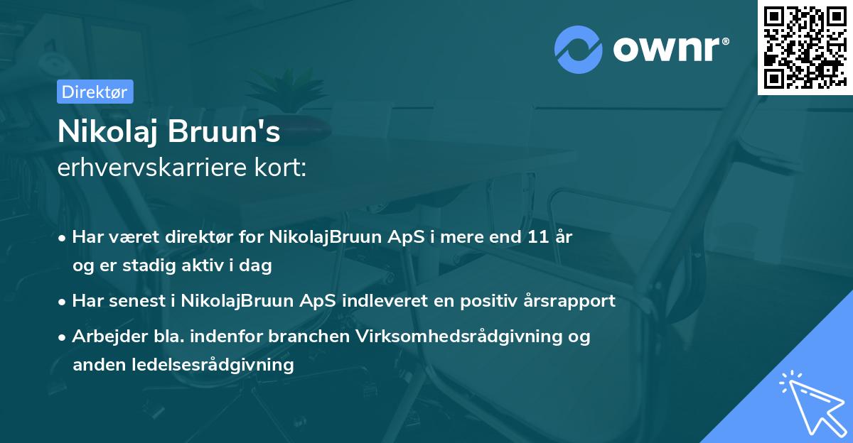 Nikolaj Bruun's erhvervskarriere kort