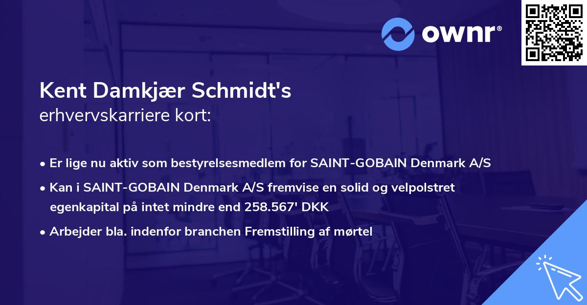 Kent Damkjær Schmidt's erhvervskarriere kort