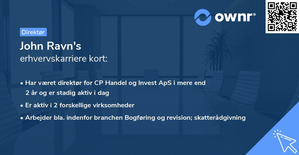 John Ravn's erhvervskarriere kort