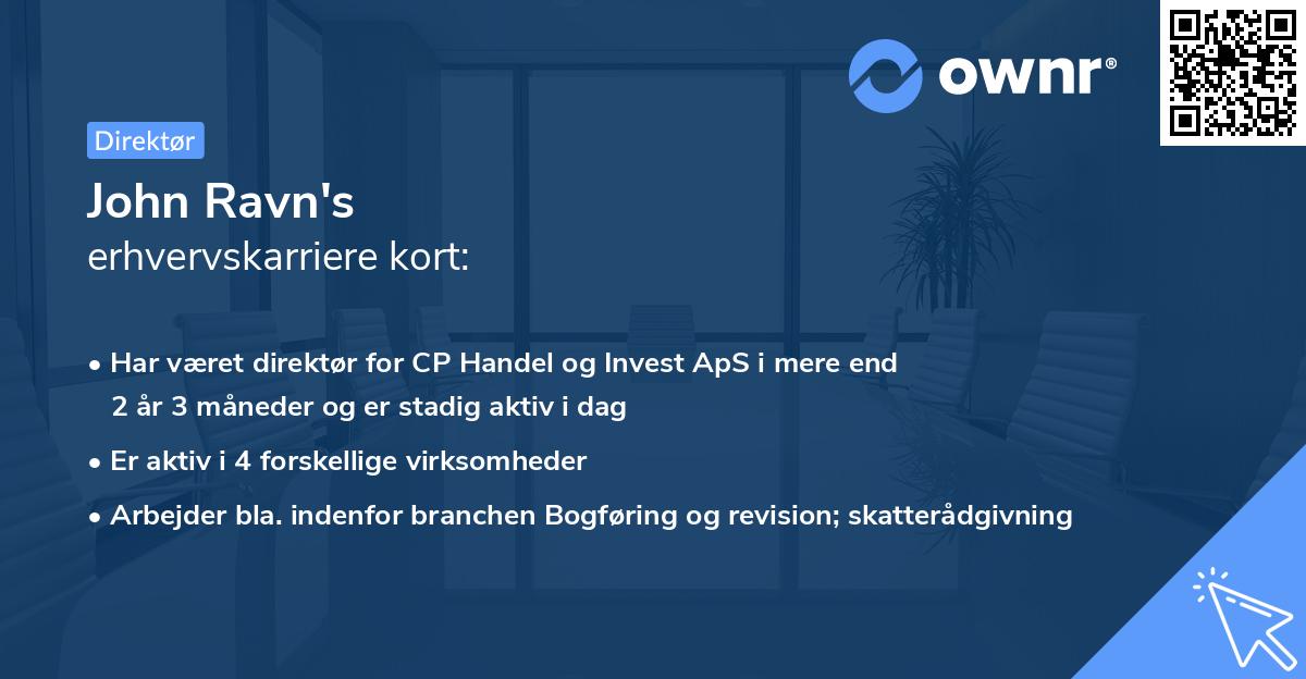 John Ravn's erhvervskarriere kort