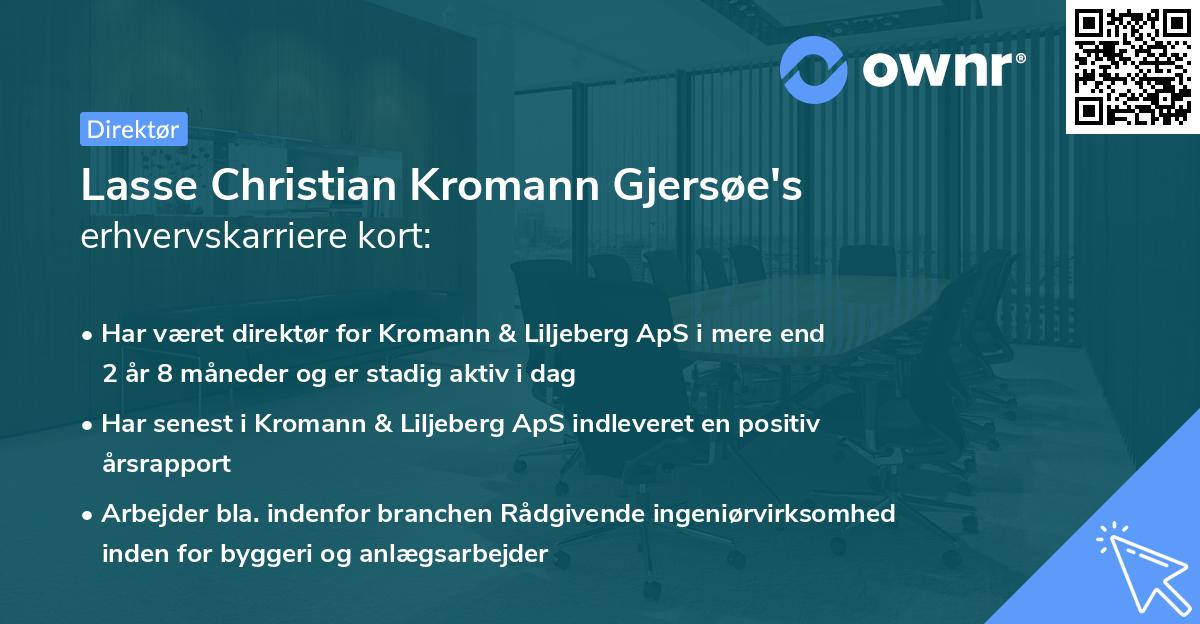 Lasse Christian Kromann Gjersøe's erhvervskarriere kort