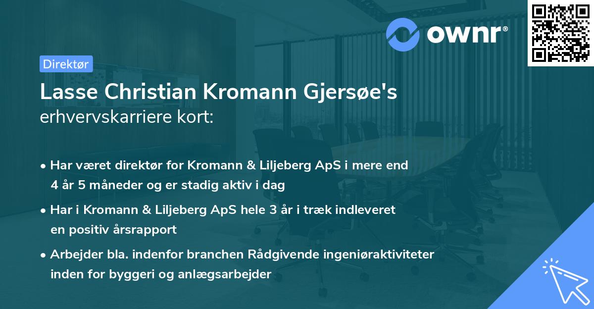 Lasse Christian Kromann Gjersøe's erhvervskarriere kort
