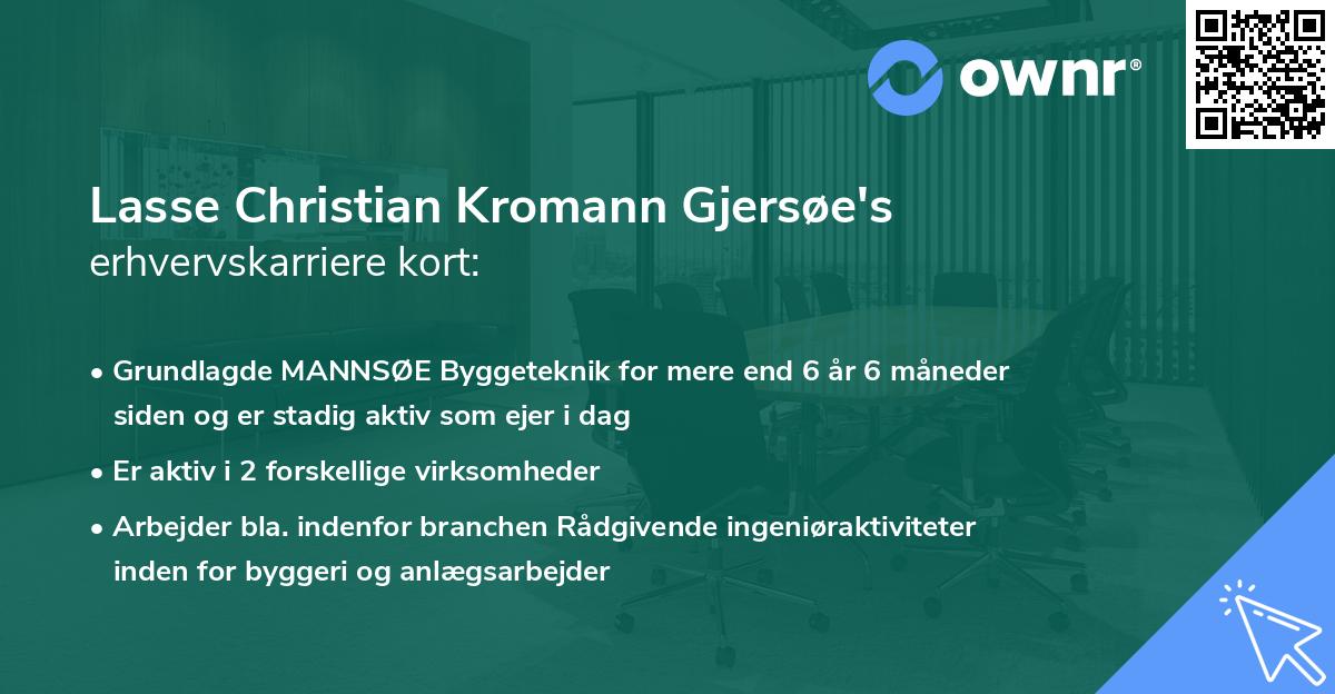 Lasse Christian Kromann Gjersøe's erhvervskarriere kort