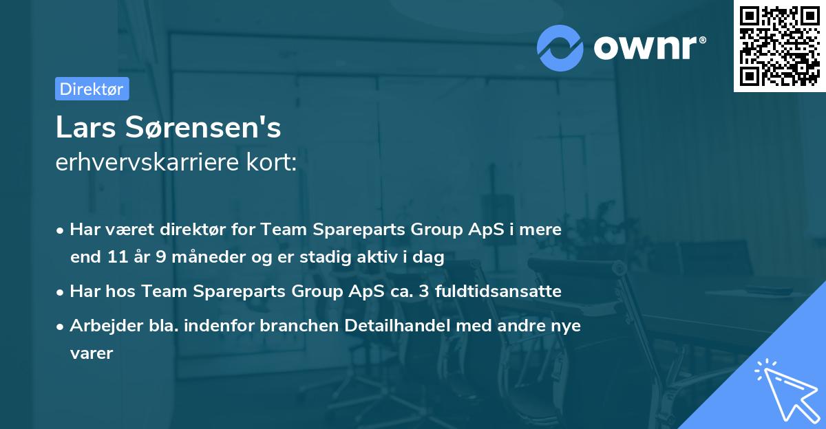 Lars Sørensen's erhvervskarriere kort