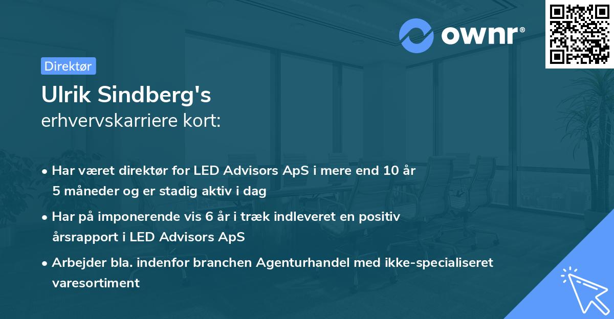 Ulrik Sindberg's erhvervskarriere kort