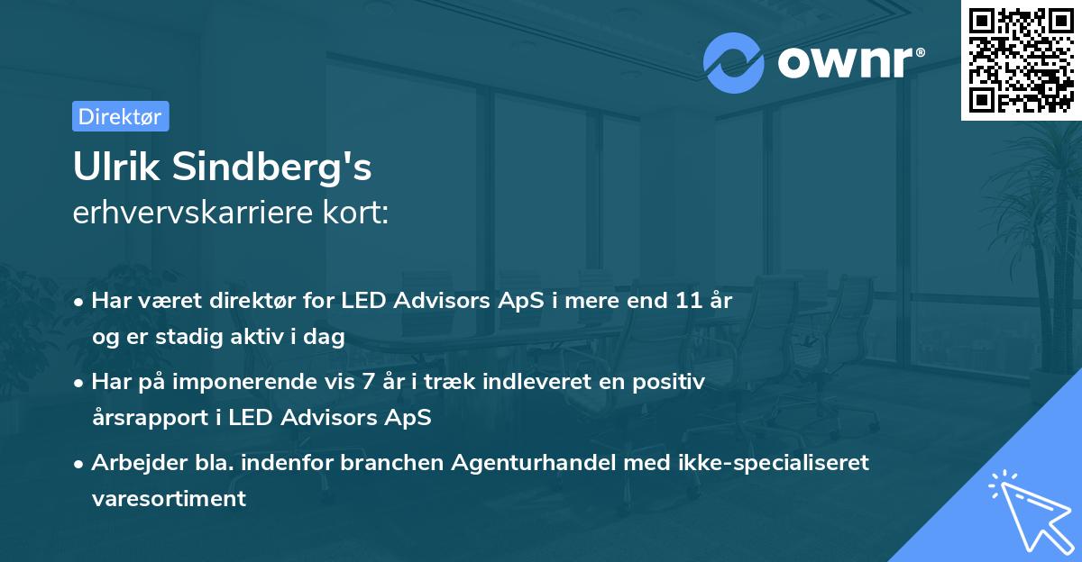 Ulrik Sindberg's erhvervskarriere kort
