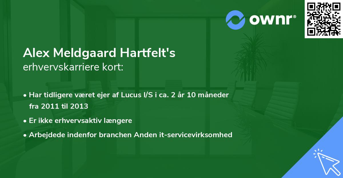 Alex Meldgaard Hartfelt's erhvervskarriere kort