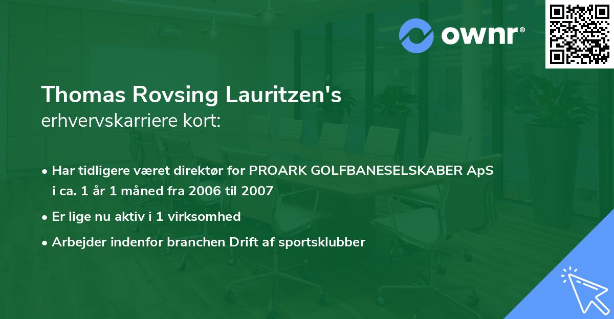 Thomas Rovsing Lauritzen's erhvervskarriere kort