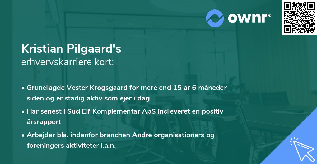 Kristian Pilgaard's erhvervskarriere kort