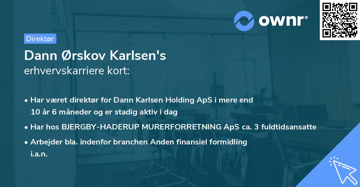 Dann Ørskov Karlsen's erhvervskarriere kort