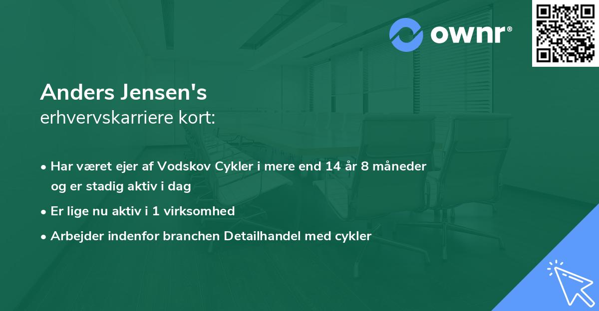 Anders Jensen's erhvervskarriere kort