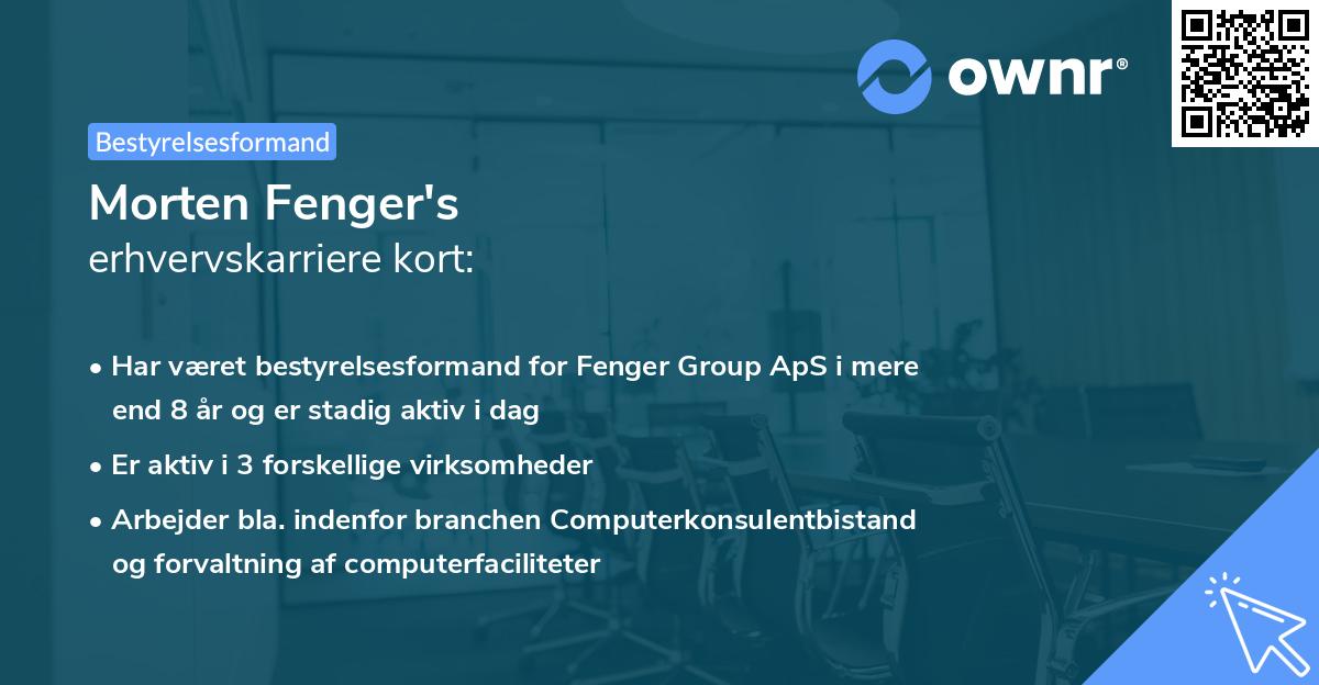 Morten Fenger's erhvervskarriere kort