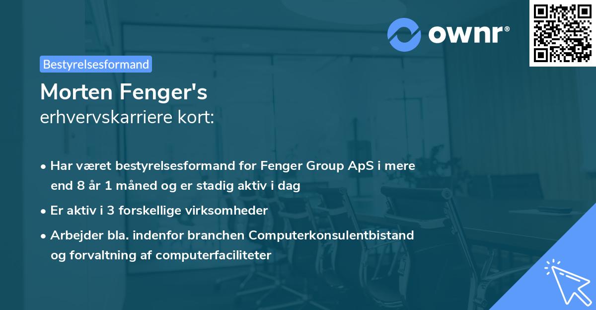 Morten Fenger's erhvervskarriere kort
