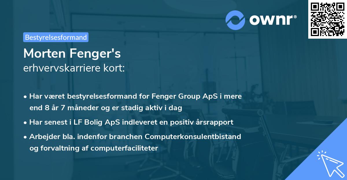 Morten Fenger's erhvervskarriere kort