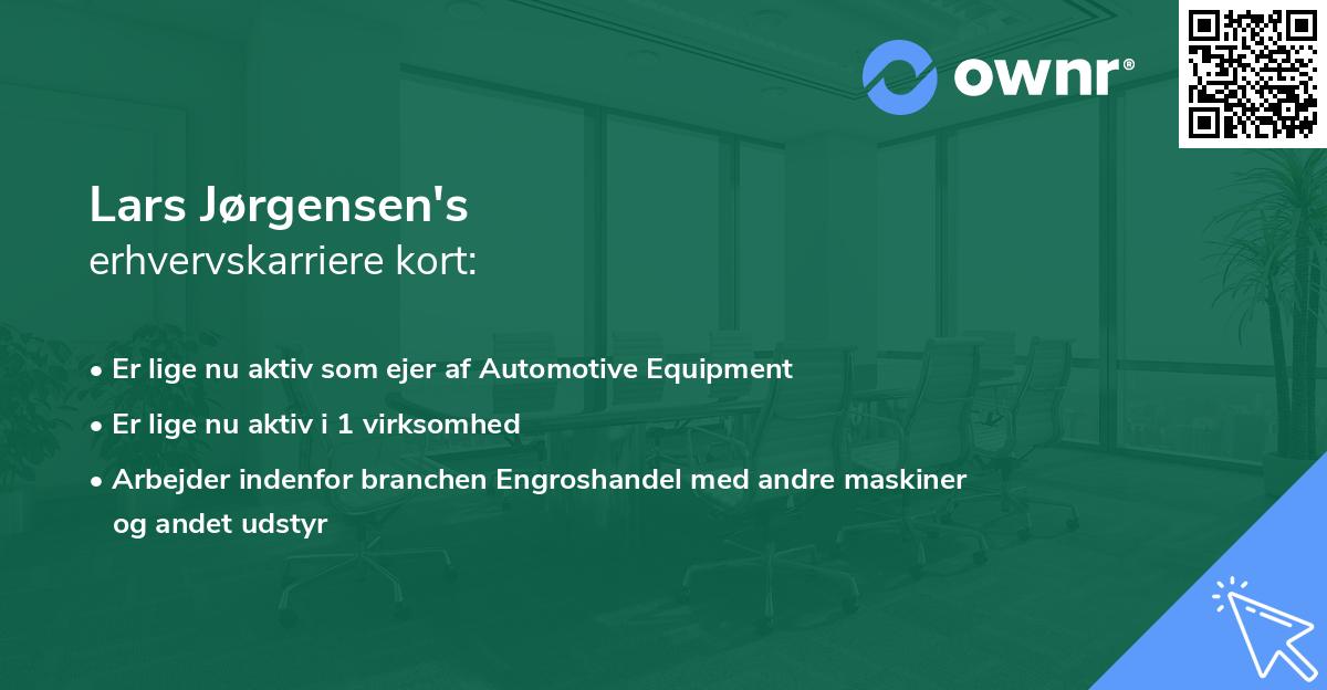 Lars Jørgensen's erhvervskarriere kort