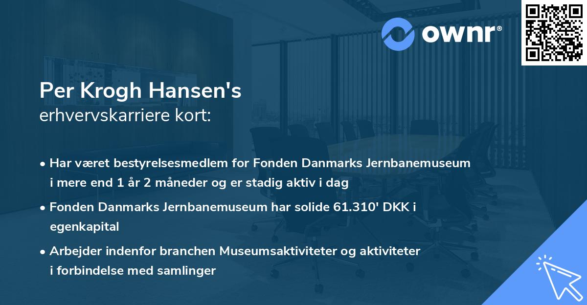Per Krogh Hansen's erhvervskarriere kort