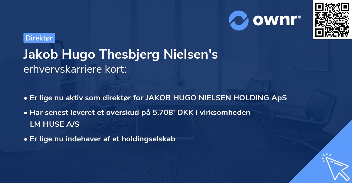 Jakob Hugo Thesbjerg Nielsen's erhvervskarriere kort