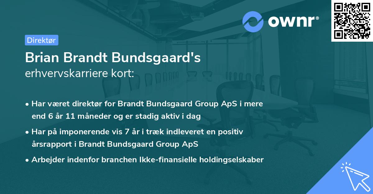 Brian Brandt Bundsgaard's erhvervskarriere kort