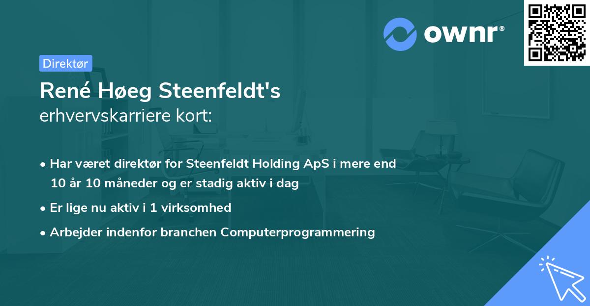 René Høeg Steenfeldt's erhvervskarriere kort