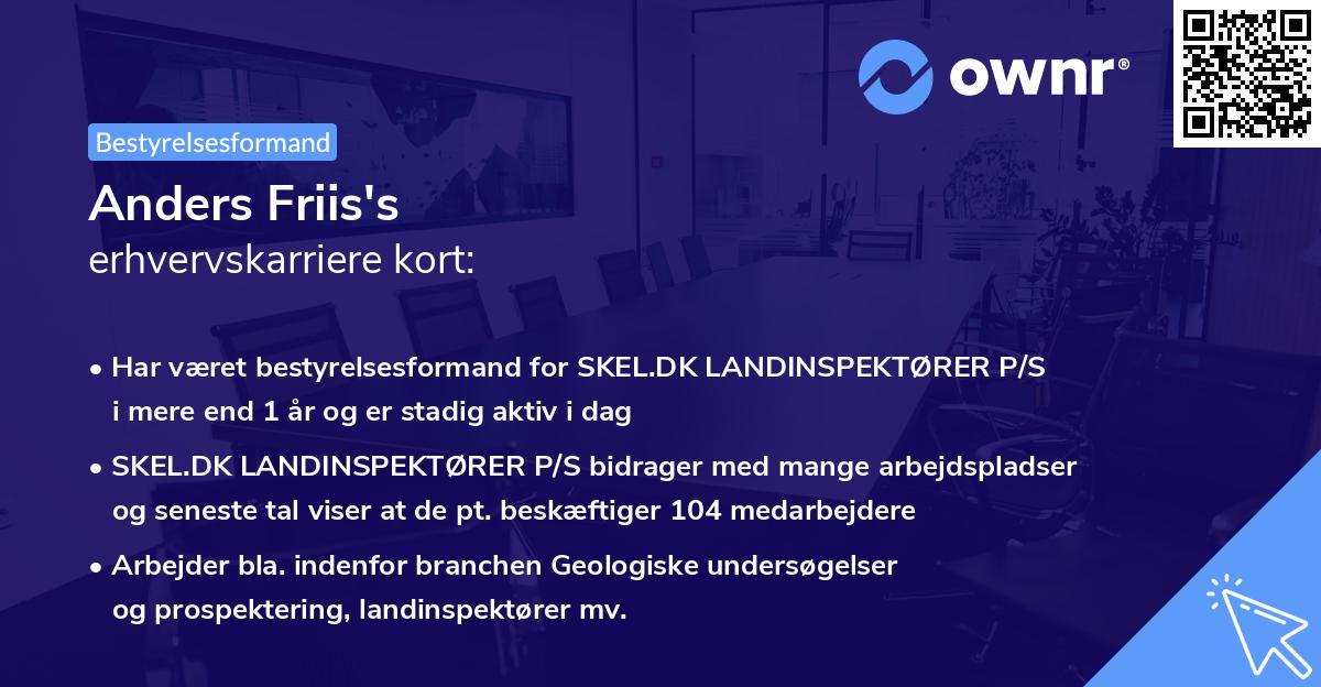 Anders Friis's erhvervskarriere kort