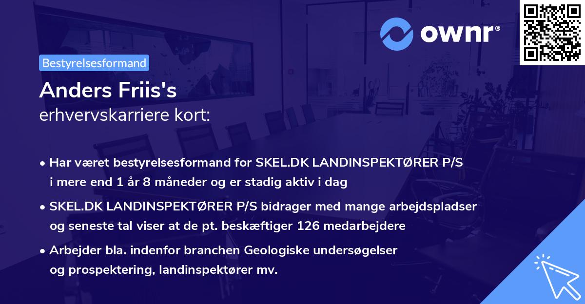 Anders Friis's erhvervskarriere kort