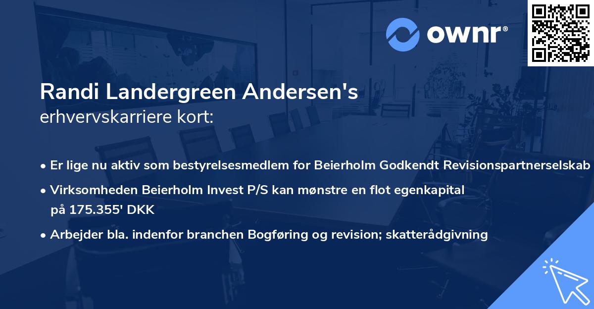 Randi Landergreen Andersen's erhvervskarriere kort
