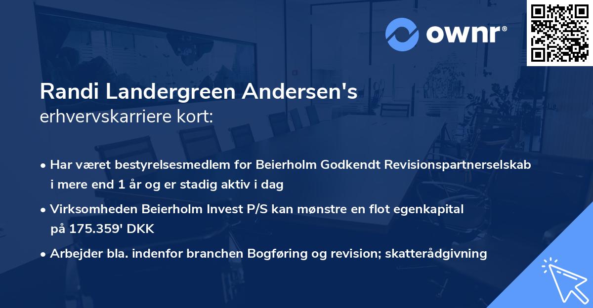 Randi Landergreen Andersen's erhvervskarriere kort