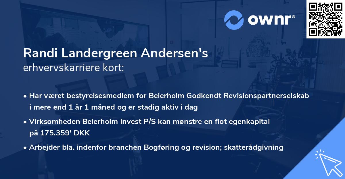 Randi Landergreen Andersen's erhvervskarriere kort