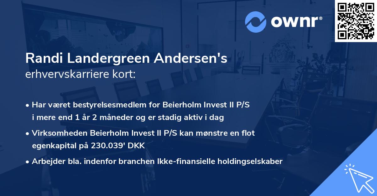 Randi Landergreen Andersen's erhvervskarriere kort