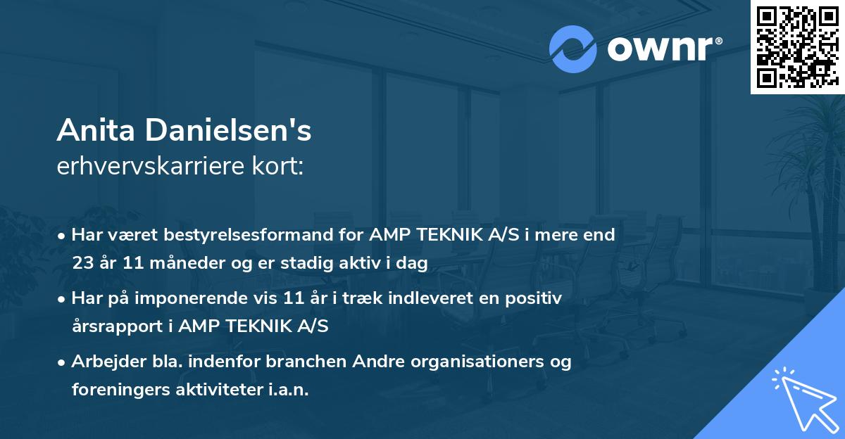 Anita Danielsen's erhvervskarriere kort