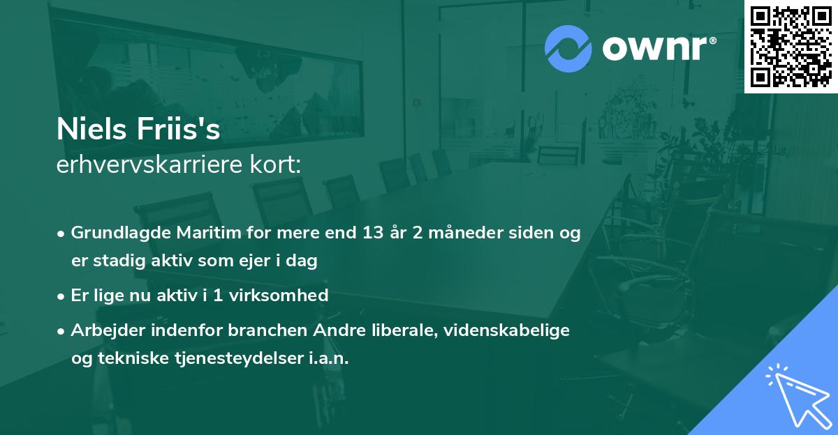 Niels Friis's erhvervskarriere kort