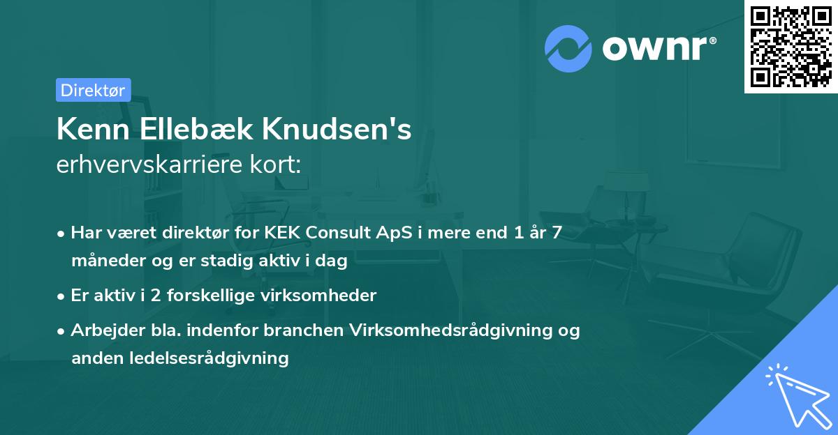Kenn Ellebæk Knudsen's erhvervskarriere kort