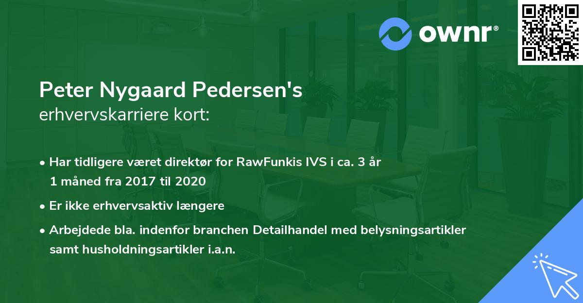 Peter Nygaard Pedersen's erhvervskarriere kort