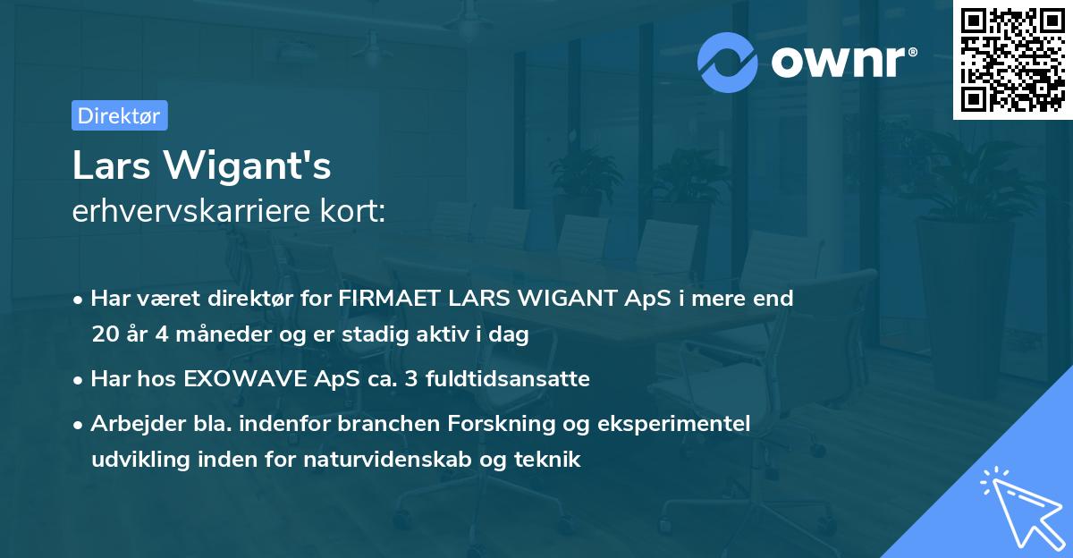 Lars Wigant's erhvervskarriere kort