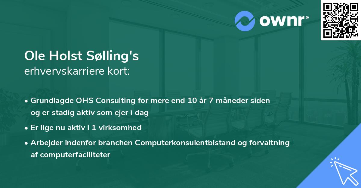 Ole Holst Sølling's erhvervskarriere kort