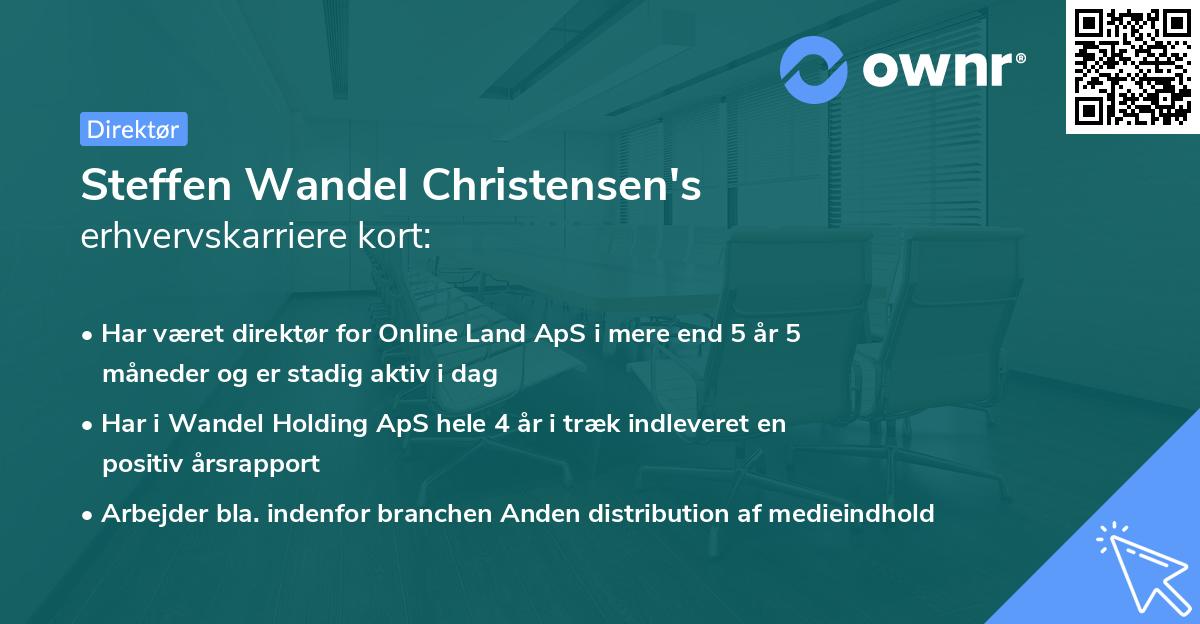 Steffen Wandel Christensen's erhvervskarriere kort