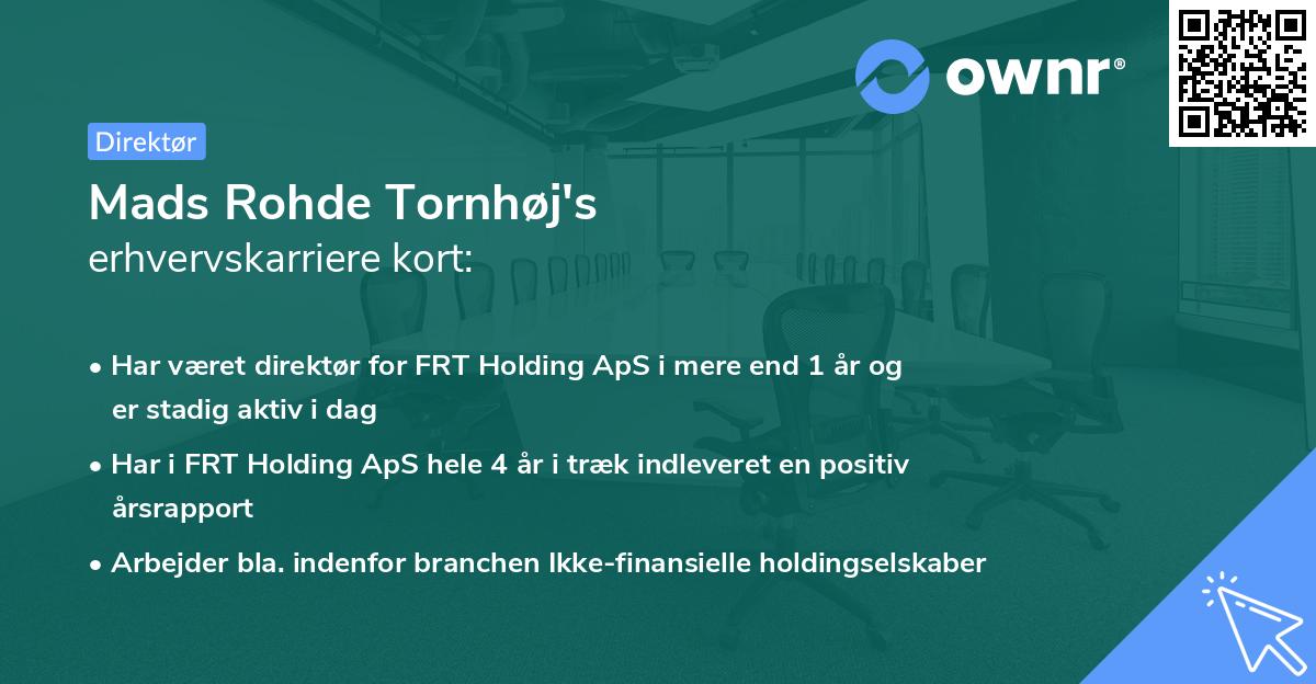 Mads Rohde Tornhøj's erhvervskarriere kort