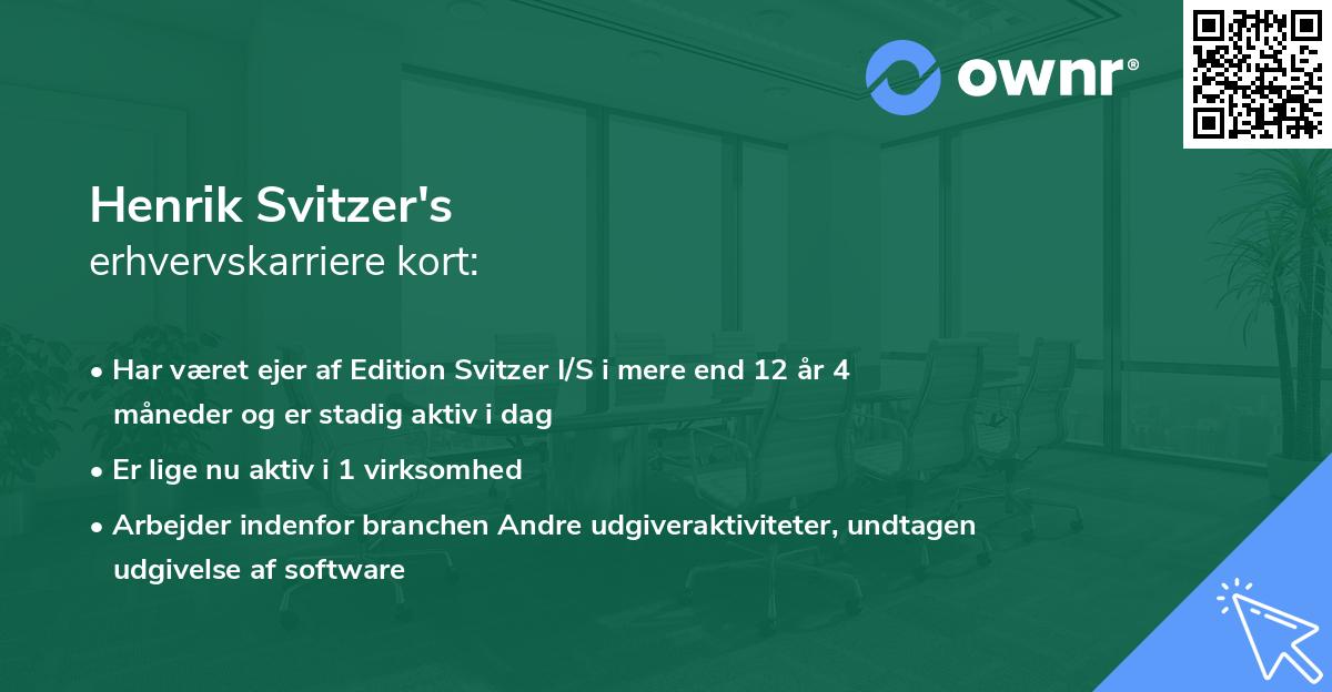 Henrik Svitzer's erhvervskarriere kort