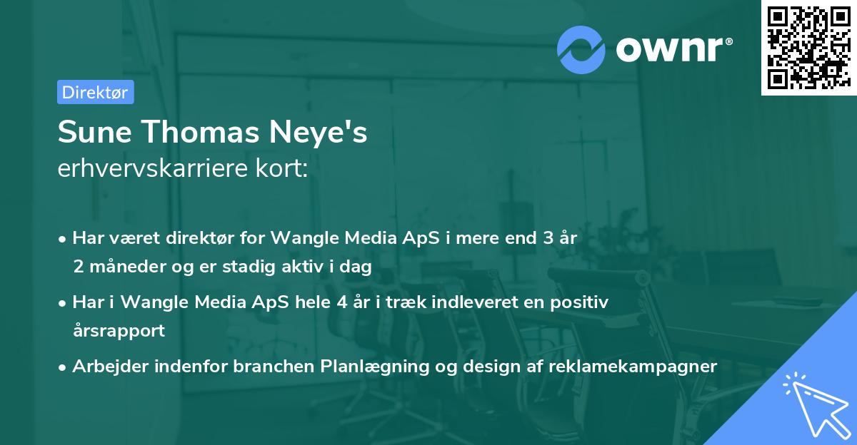 Sune Thomas Neye's erhvervskarriere kort