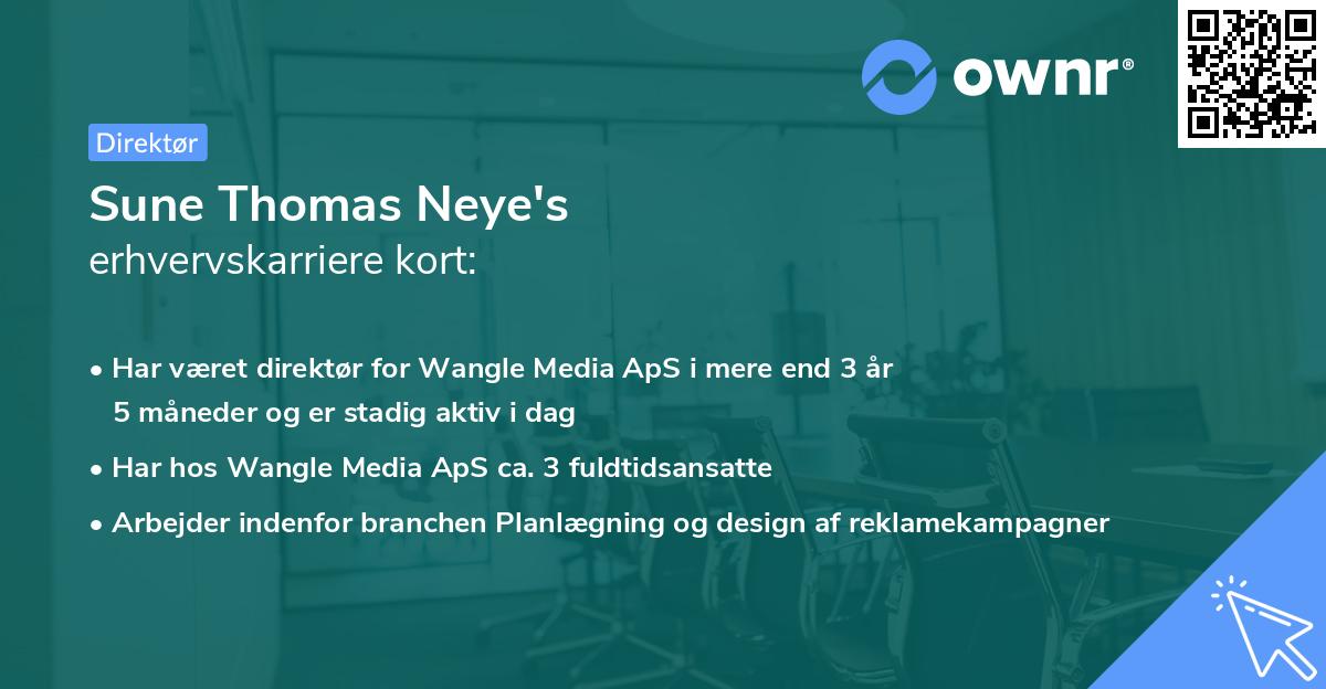 Sune Thomas Neye's erhvervskarriere kort