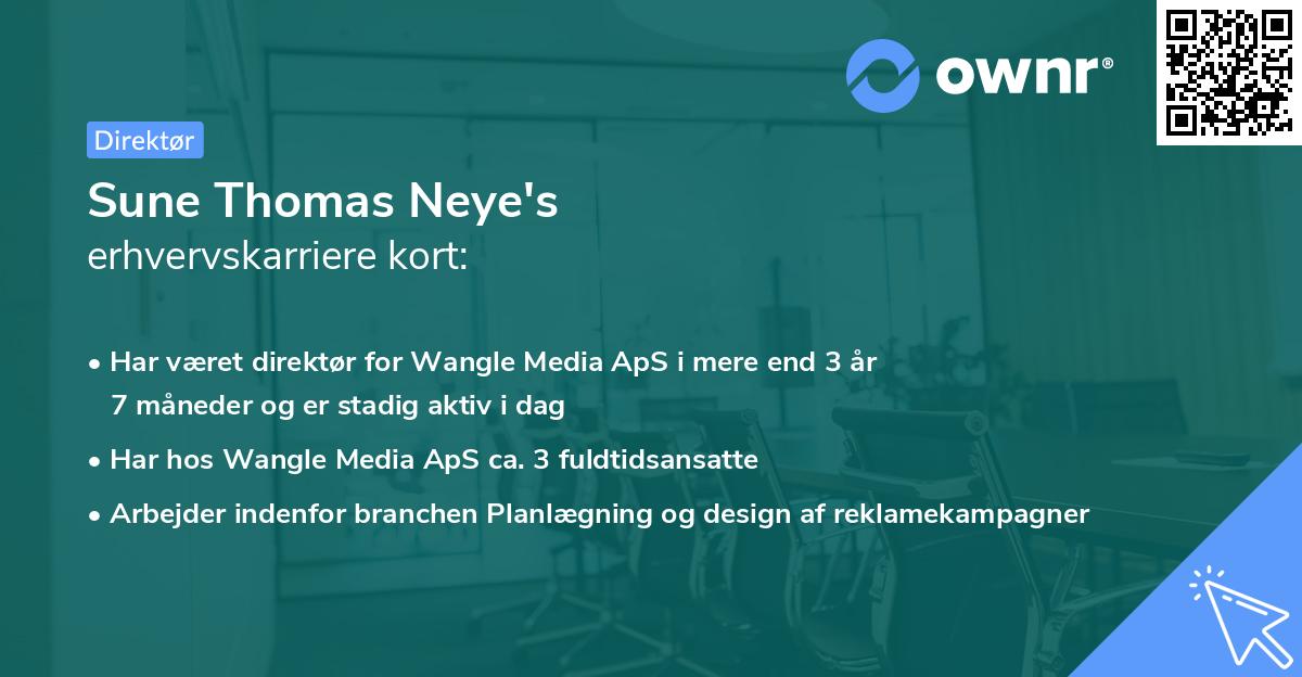 Sune Thomas Neye's erhvervskarriere kort