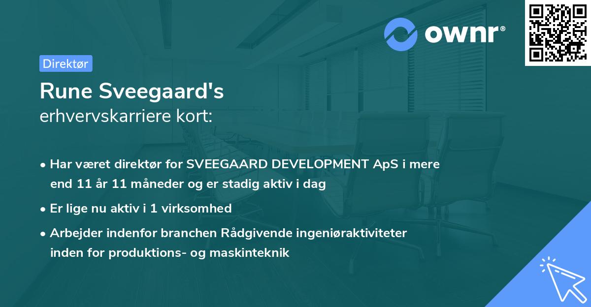Rune Sveegaard's erhvervskarriere kort