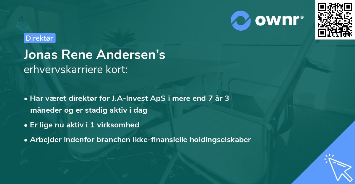 Jonas Rene Andersen's erhvervskarriere kort