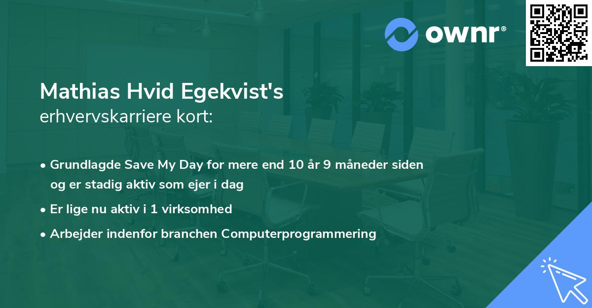 Mathias Hvid Egekvist's erhvervskarriere kort