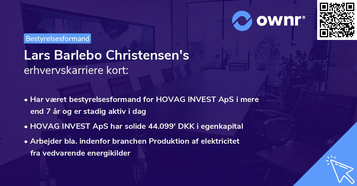 Lars Barlebo Christensen's erhvervskarriere kort
