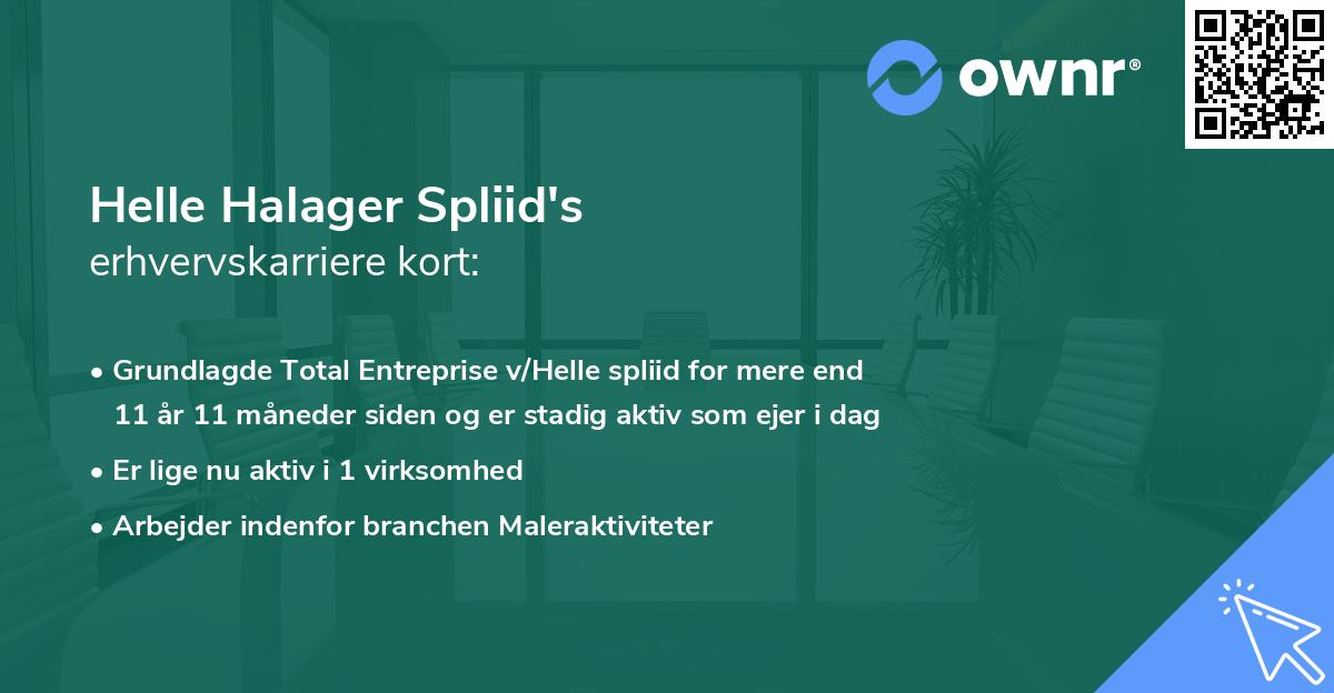 Helle Halager Spliid's erhvervskarriere kort