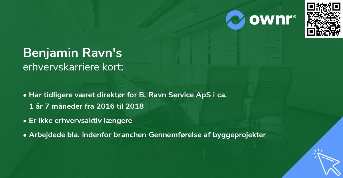 Benjamin Ravn's erhvervskarriere kort